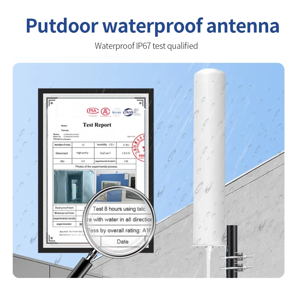 4G LTE 5G Outdoor Mimo Cylinder Antenna 700-3800MHz Waterproof Omni Antennae for GSM 4G Cell Phone Signal Booster 5G Router