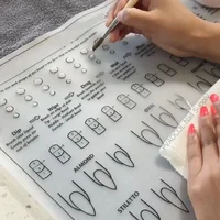 1pc silicone acrylic nail practice sheet training mat salon manicure monomer liquid professional application tool