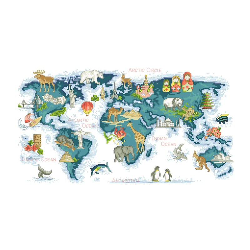 World is waiting cross stitch kit cotton thread 18ct 14ct 11ct unprint canvas stitching embroidery DIY wall decor