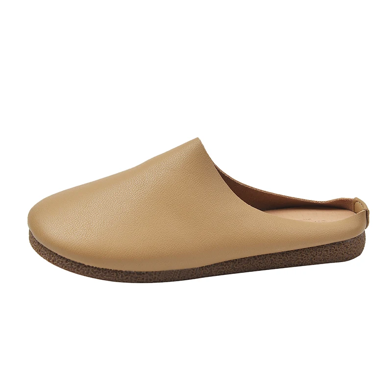 

2024 Summer Women Wedge Slippers Premium Toe Sandals Vintage Anti-slip Leather Slides Casual Female Platform Retro Shoes