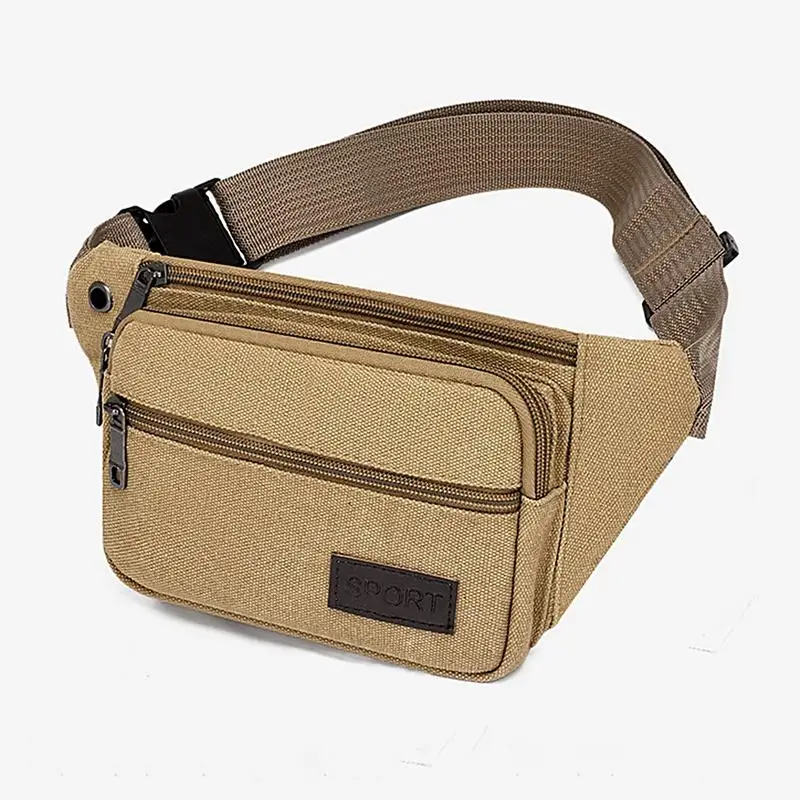 Outdoor Waist Bag Canvas Waist Bag Outdoor Sports Multifunctional Male Waist Pack High Durable High-capacity Portable Phone Purse