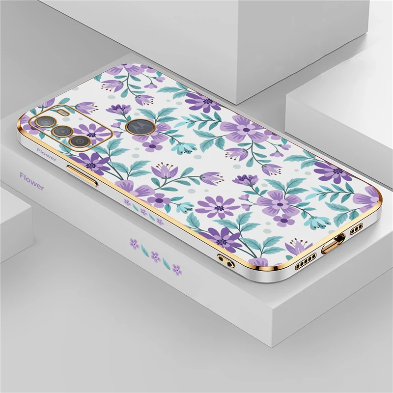 Floral Plating Silicone Shockproof Phone Case