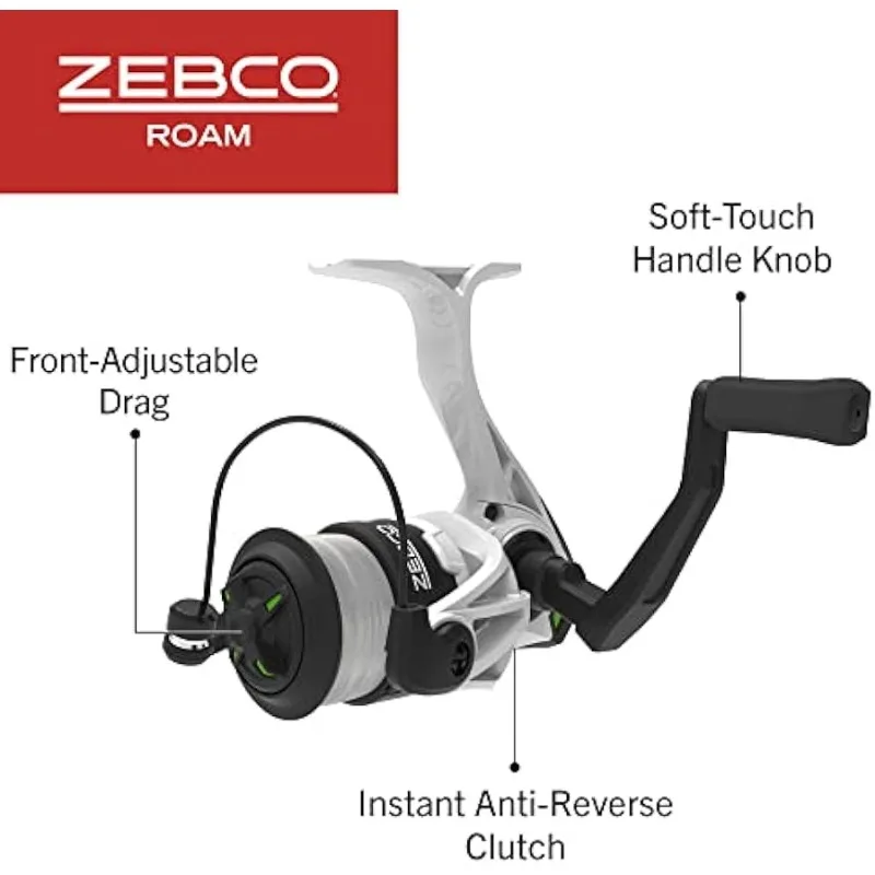 Zebco Roam Spinning Reel and Fishing Rod Combo, ComfortGrip Rod Handle,  Soft-Touch Handle Knob - AliExpress
