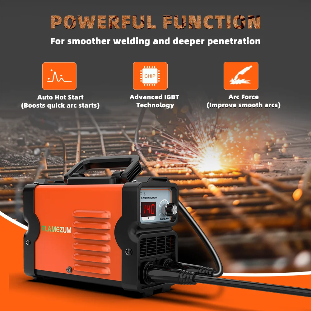 140A 110V Stick Welder Mini Welding Machine Portable Stick Welder MMA Welder IGBT Inverter Welder with LCD Display Hot Start 4