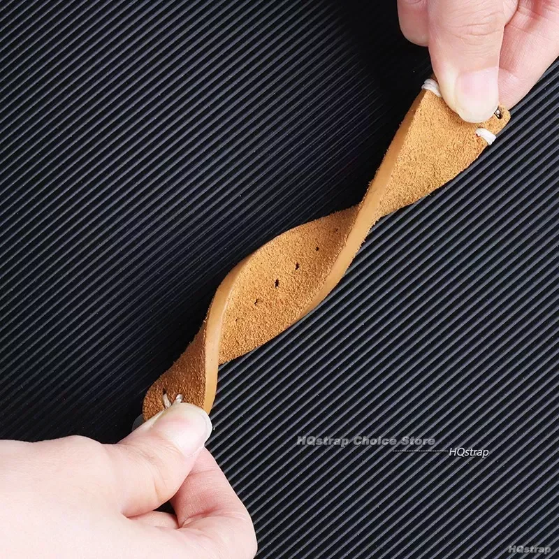 Rose Gold Buckle Suede Leather Vintage Watch Strap with Quick Release