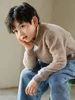 Children's Winter Basic Model Pure Wool Thick O-neck Pullover Boys Girls Kid 100% Au Merino Sweater Solid Teenager Tops Jumper 6