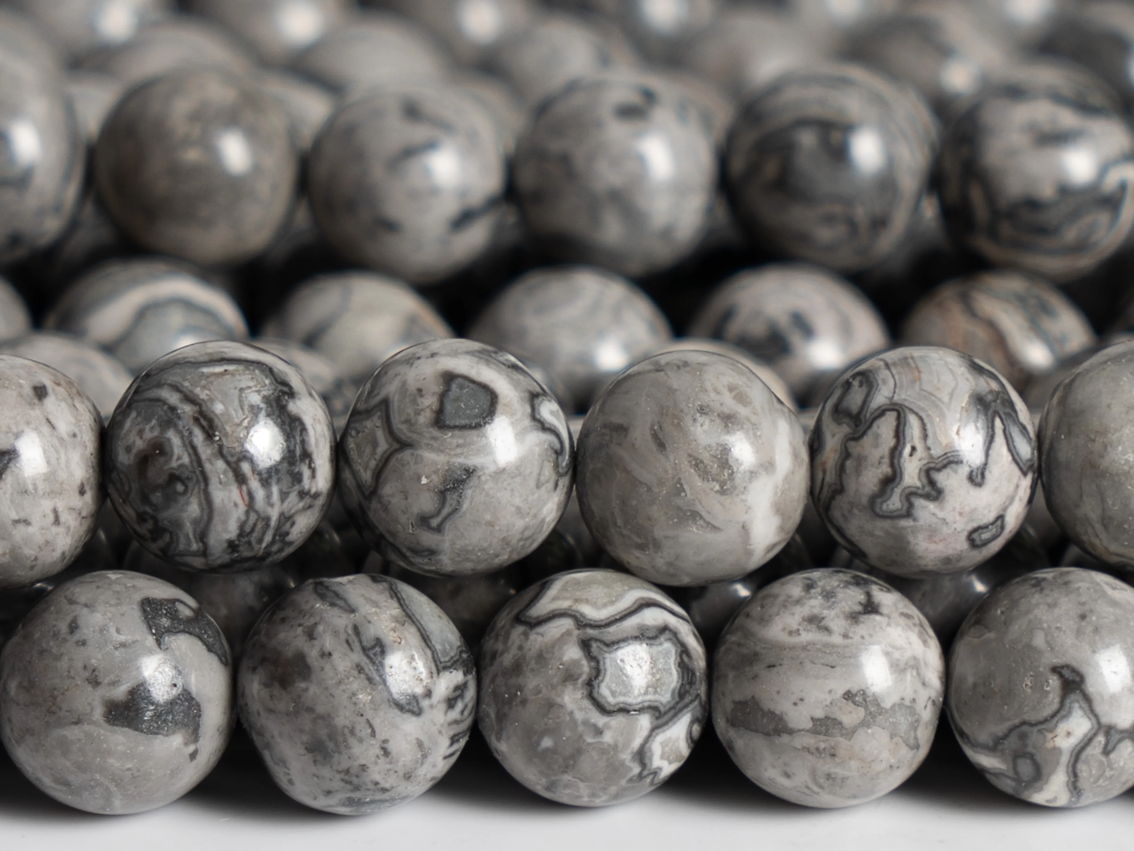 

Natural stone Gray Crazy Lace Jasper Grade AAA Gemstone Loose Beads Round shape Size Options 4/6/8/10/12mm for Jewelry Making