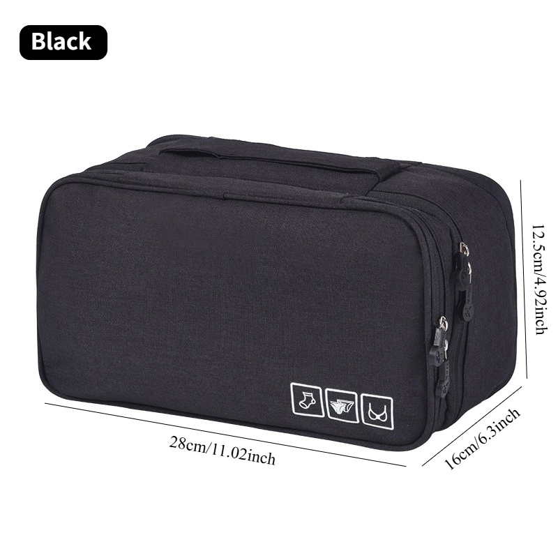 Compact Travel Organizer Bag for Lingerie and Accessories Storage