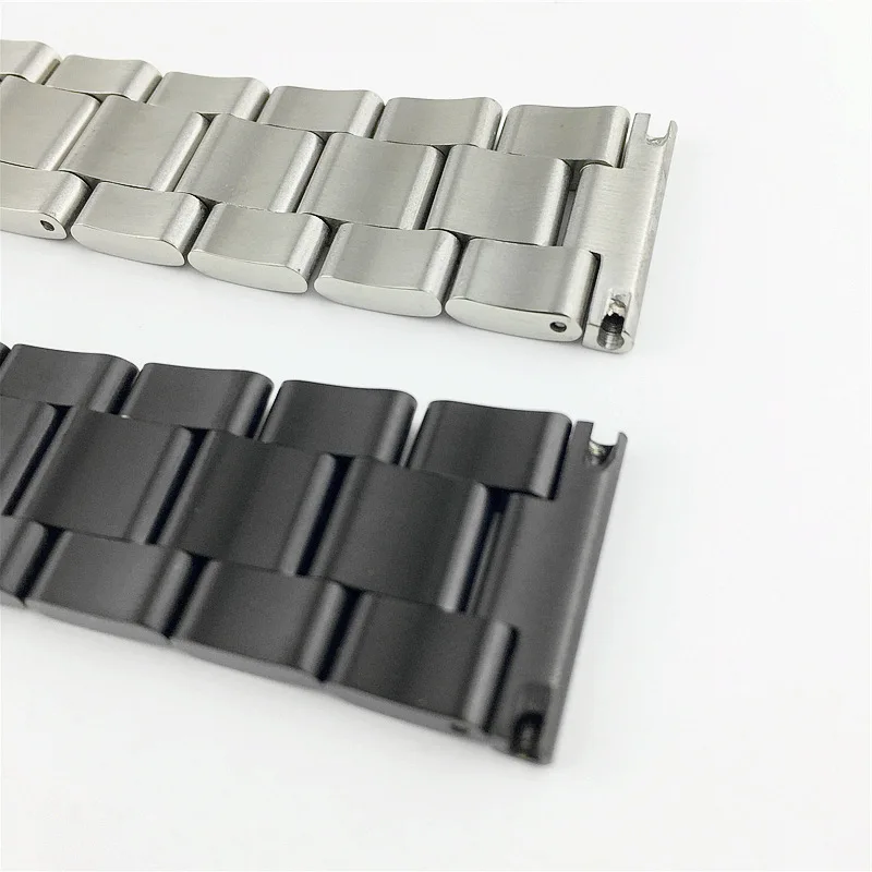 Solid Stainless Steel Oyster Curved End Bracelet Watch Band Strap 18mm 20mm 22mm 24mm 26mm Strap Fit For All Straight End Watch