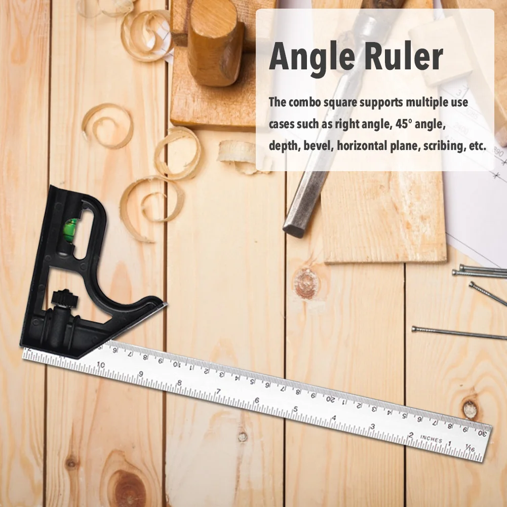 Square Angle Ruler Measuring Tools Set Kit Stainless Steel Aluminium Durable Adjustable Combination Spirit Level digital angle protractor,level gauge,carpenter measuring tool,angle measuring tool,angle protractor,digital angle meter,woodworking measuring tool,digital inclinometer,digital level
