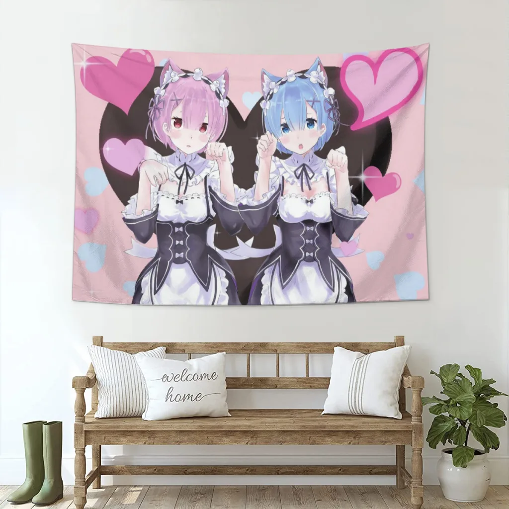 

Anime Wall Hanging Tapestry Japan Kawaii Re:Zero Starting Life in Another World Room Decor Aesthetic Decorative