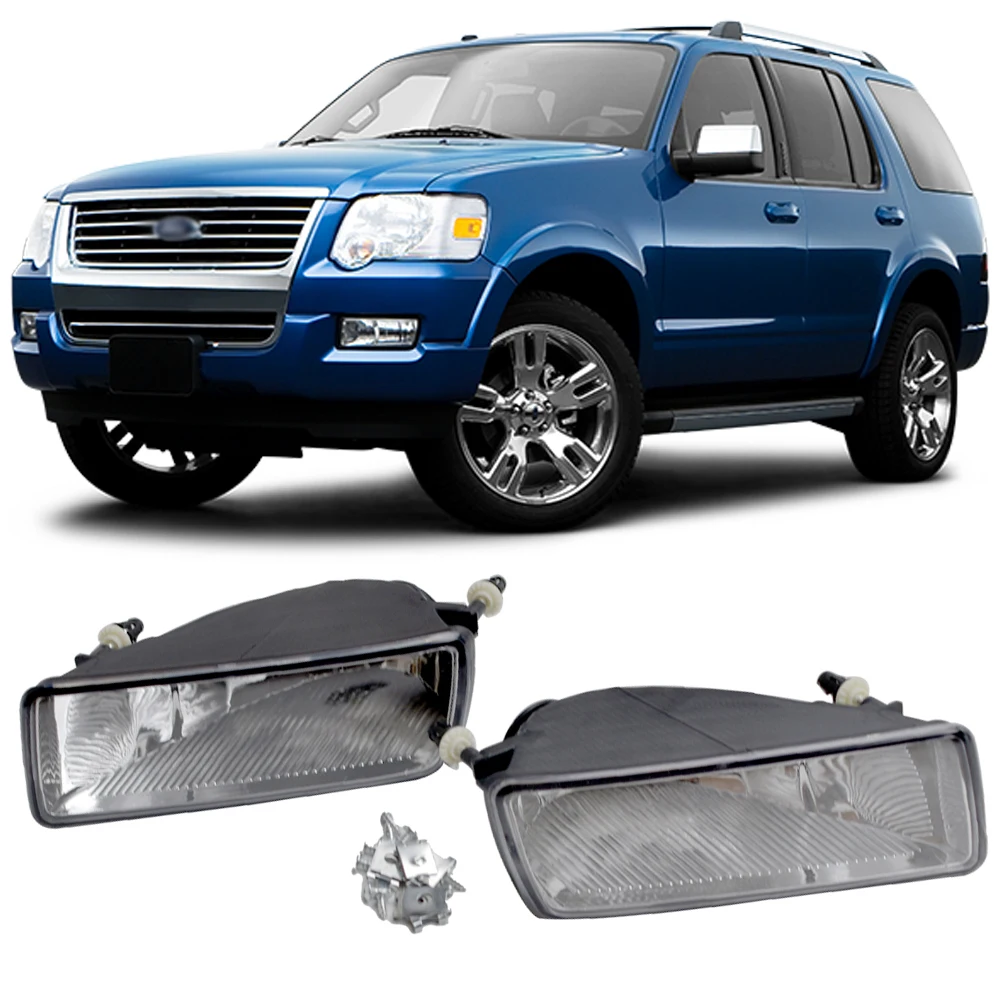 Fit For Ford Explorer 2006-2010 Clear Lens Pair Bumper Driving Fog Light Lamp