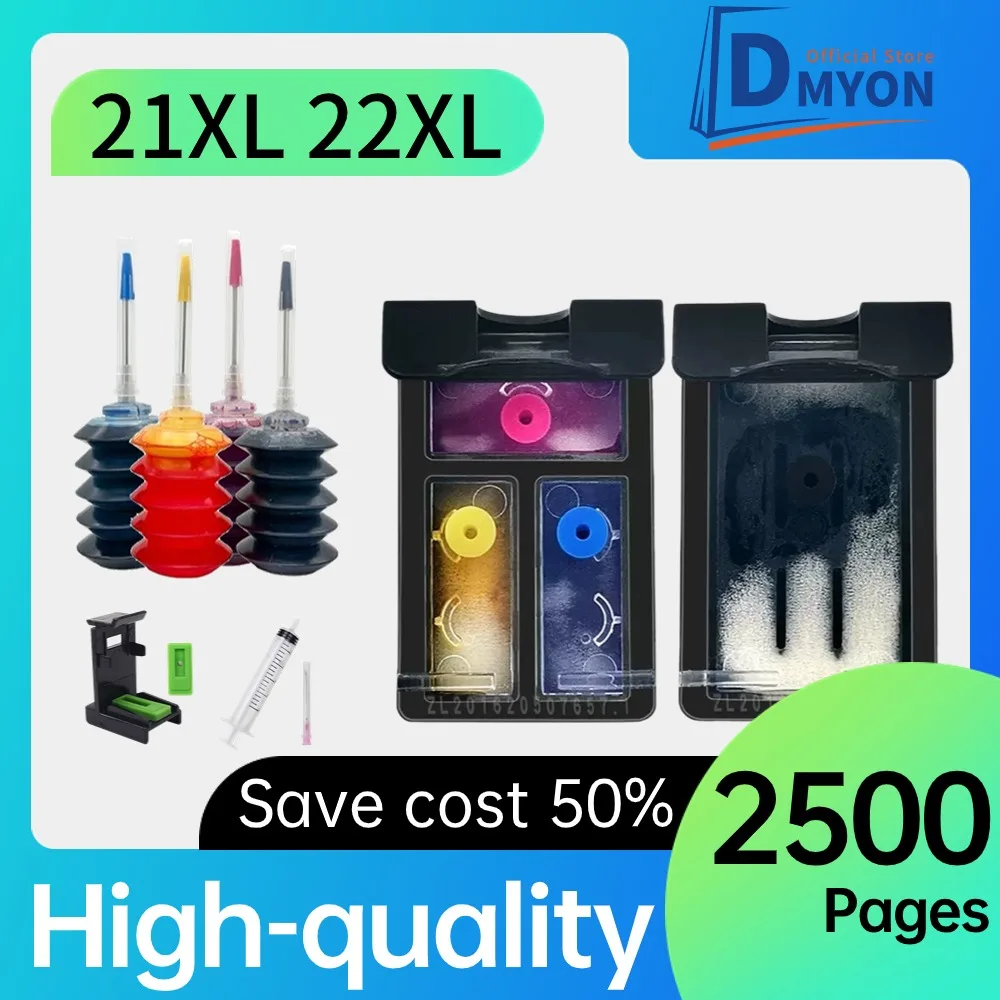 Sostituzione Del Kit Di Inchiostro Di Ricarica 21Xl 22Xl Per Stampante Hp Deskjet F2110 F2120 F2128 F2140 F2180 Per Cartuccia Di Inchiostro Hp 21Xl 22