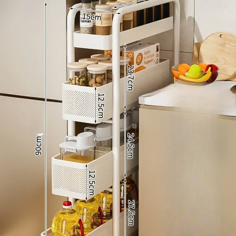 المطبخ متعددة الوظائف عربة التخزين سلة الخضار الحم...