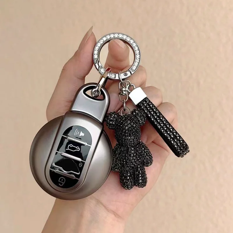 Metallic Gray TPU 4-Button Remote Car Key Case Cover