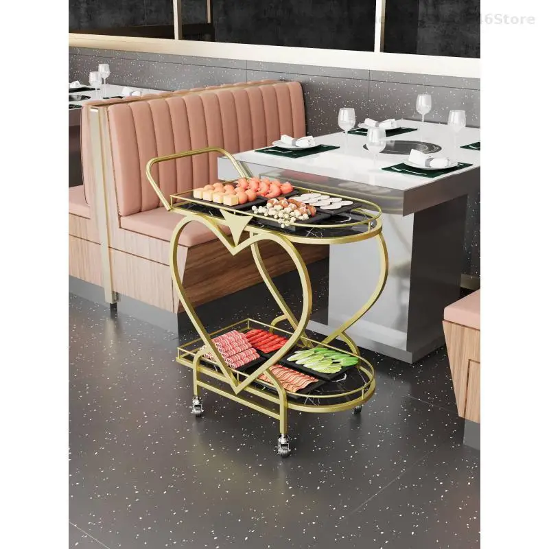 Nordic Mobile Trolley High-end Storage Car Hotel Wine Car Golden Multi-layer Iron Dining Restaurant Delivery
