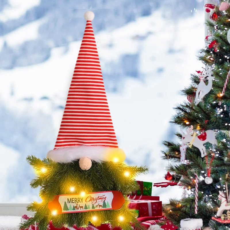 

Рождественские Мини-елки с гирляндой, праздничное гном, рождественские украшения для рождественского декора, прочное праздничное украшение для двери