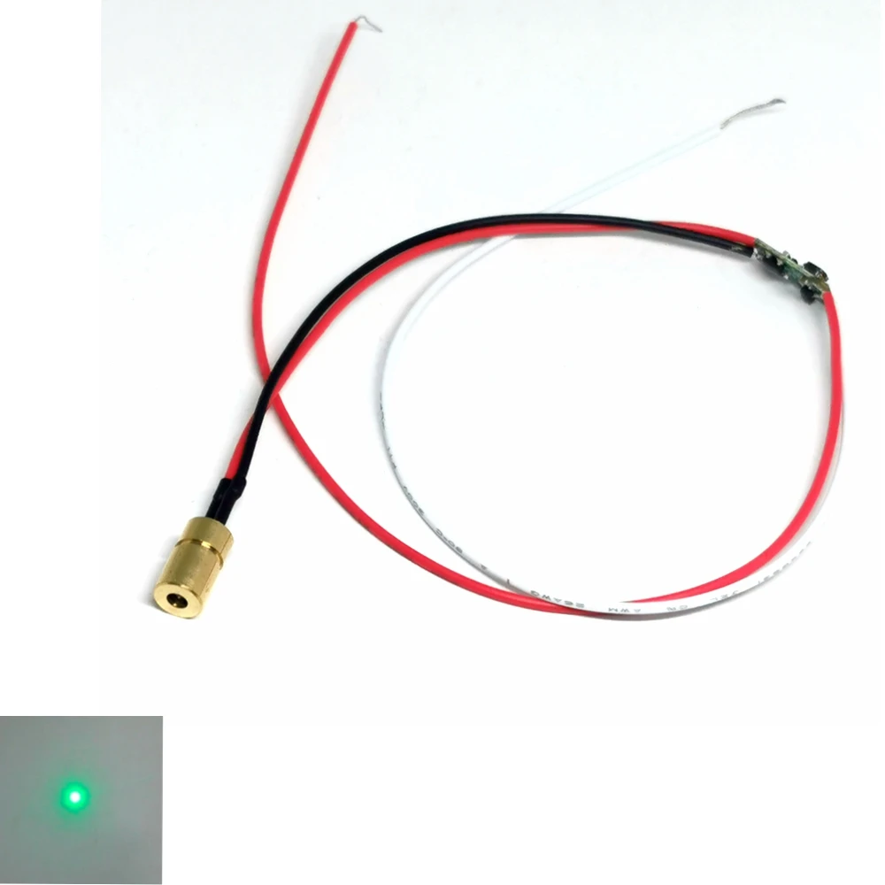 Mini 3V 515nm 520nm 5mw Green Laser Diode Module With Driver Out 6*10.5mm 515nm 520nm 30mw dot positioning laser diode module green laser locator with adapter