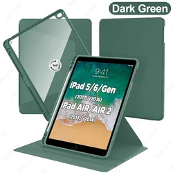 Premium 360 Rotating Shockproof Acrylic iPad Cover with Stand (Dark Green)