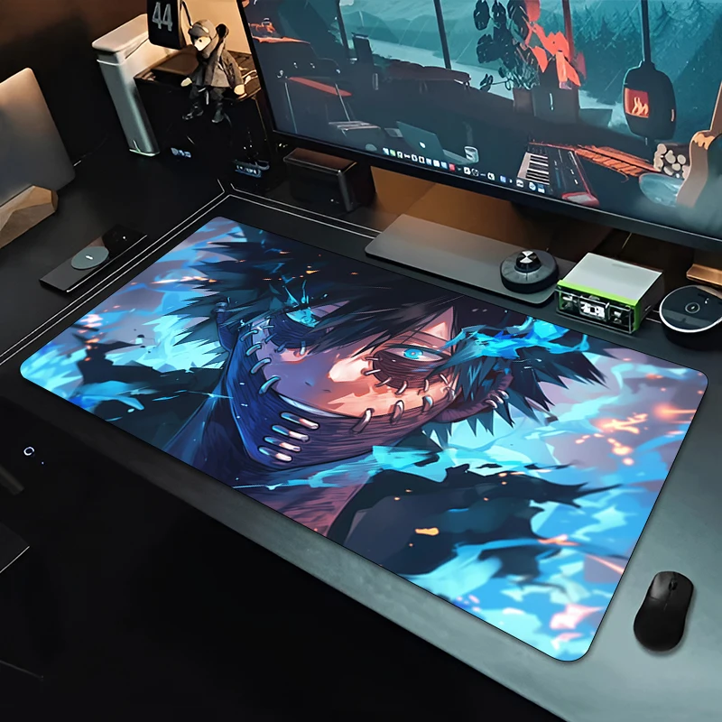 Black Mouse Pad Dabi My Hero A-Academia Anime Desk Mat Office Non-Slip Pc Accessories Table Pad Carpet Laptop Extended Mice Pads