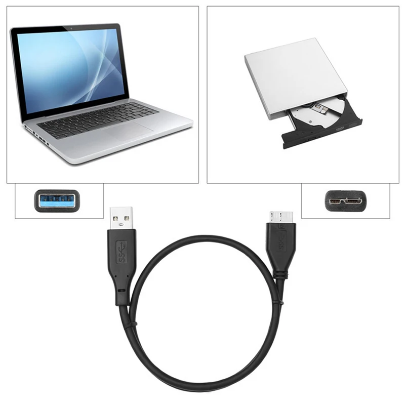 USB3.0 to Micro B Convert Cable for Samsung Lenovo Sony Seagate Toshiba Mobile Hard Disk HDD Cell Phone Laptop Data Extend Line