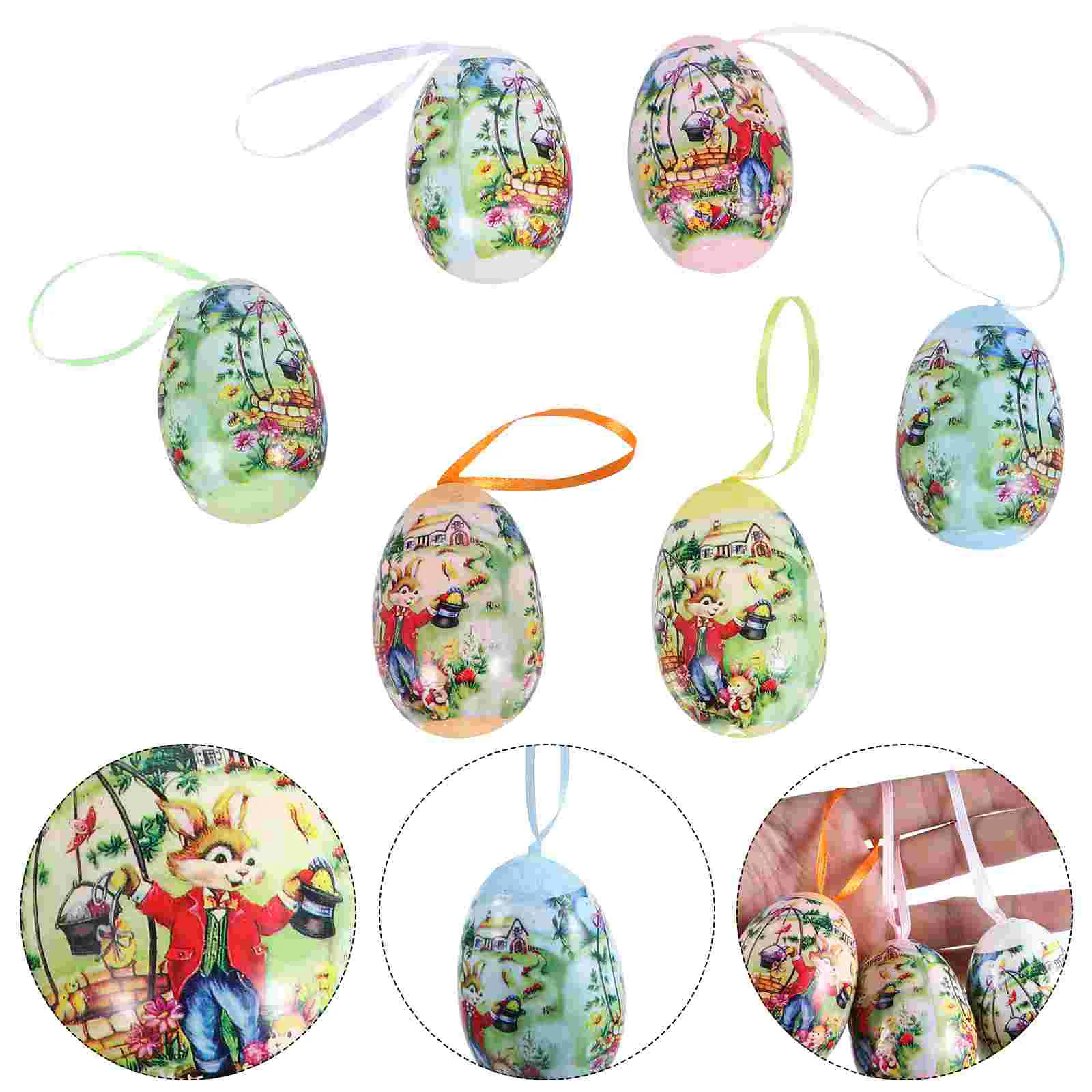 

12 шт. весенние украшения, пасхальные искусственные яйца, фотоукрашения, блестящий подвесной кулон для макет, реквизит