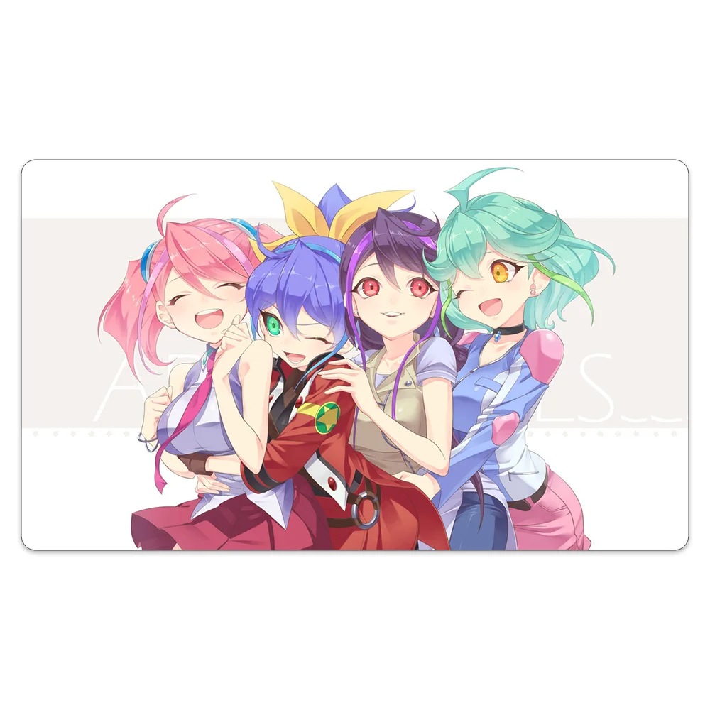 

Yugioh Girls GameMat Compatible for Standard Sized Board Playmat Trading Card Game Natural Rubber Big Mouse Mat + Waterproof Bag