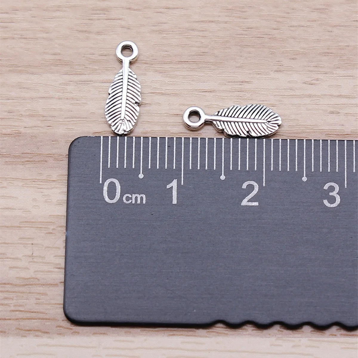 IFOCUS DIY 주얼리 제작용 깃털 참, 아연 합금, 12x5mm, 0.47x0.2 인치, 40 개/몫
