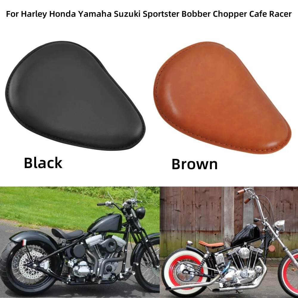 

Motorcycle Retro Solo Seat For Harley Sportster Custom Chopper Bobber Honda Yamaha Suzuki Moto Saddle Seat Vintage Cushion