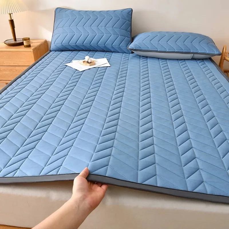 Bed Mattress Toppers Dormitory Home Single Double Foldable Bed Sheet Thin Tatami Blanket Pad Sleeping Protection Cushion ﻿