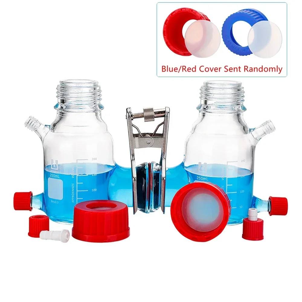 1PCS 100ML/250ML/500ML MFC Microbial Reactor Microbial Fuel Cell Chemical Cell Box Leak-Proof Glass Electrolytic Anaerobic