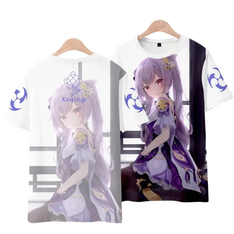 Genshin Impact 3D T Shirt Women Men Summer Fashion O-neck Short Sleeve Funny Tshirt Graphic Tees Streetwear Cosplay Costume 2024
