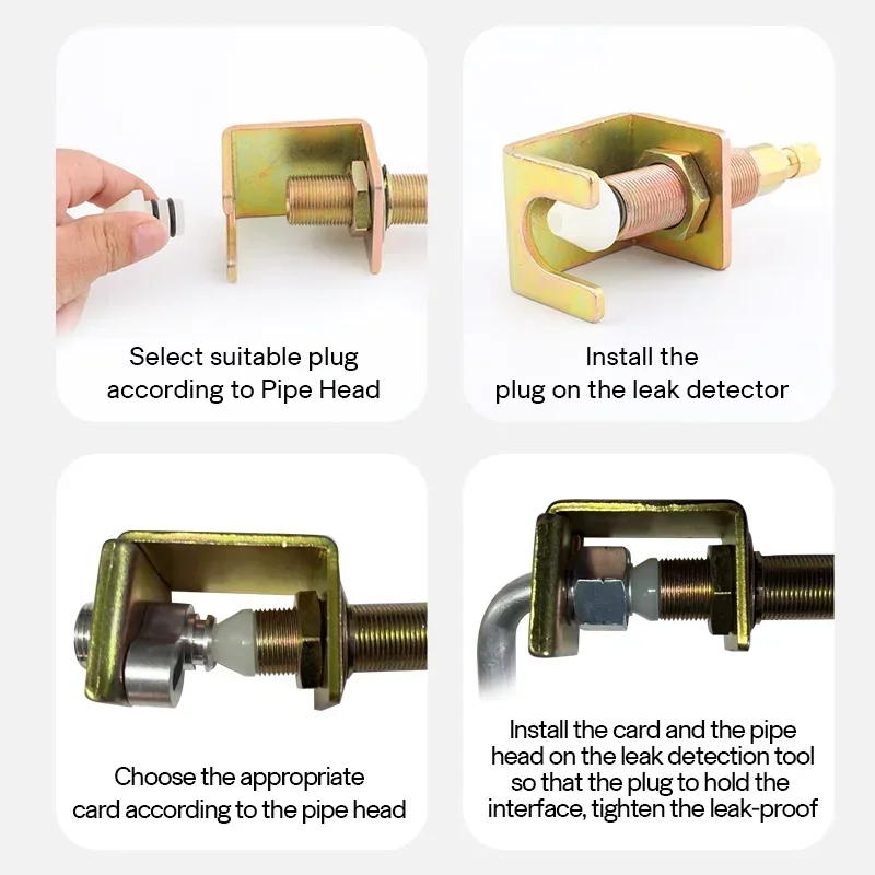 자동차 에어컨 누출 감지 도구 키트 알루미늄 합금 누출 씰링 테스트 원추형 플러그 누출 감지기 범용 모델