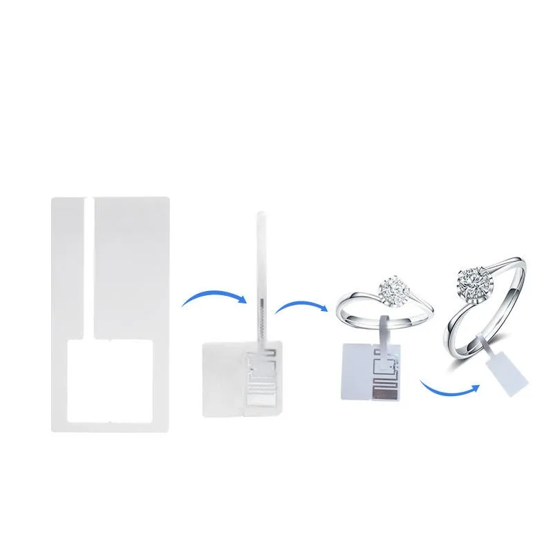 1000개 UHF 쥬얼리 태그 RFID 쥬얼리 쥬얼리 관리용 자체 접착 라벨 스티커 RFID 태그