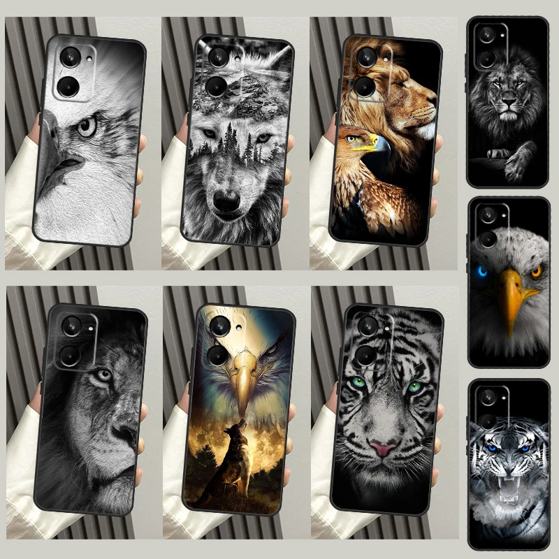 Custodia Animal Lion Wolf Tiger Eagle Per Realme 10 Pro Plus 8 9 C35 C31 C30 C11 C15 C21Y C25Y Gt Neo 3T 2T Gt Neo 5 Cover