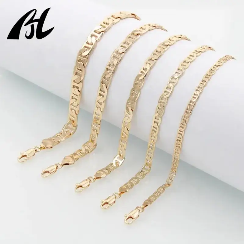 Joyeria Classic Snake Chain Bracciali Cuban Link Uomo Donna Para Mujer De Oro Placcato Oro 18K Religioso