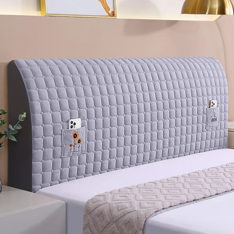Thicken Bedhead Cover Nordic Soft Headboard Covers Plush Washable Bed Head Slipcover Bedroom Backrest Dust Protector For Home