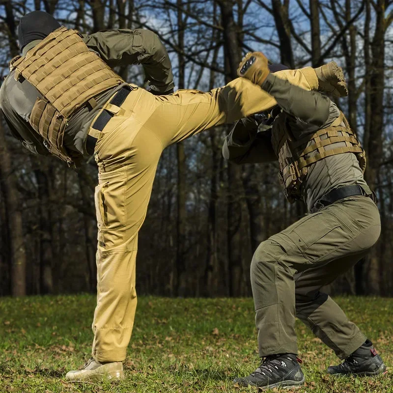 P40 Tactical Pants Men Military Outdoor SWAT Pants Multi-pocket Cargo Trousers Waterproof Wear-resistant Field Training Uniforms