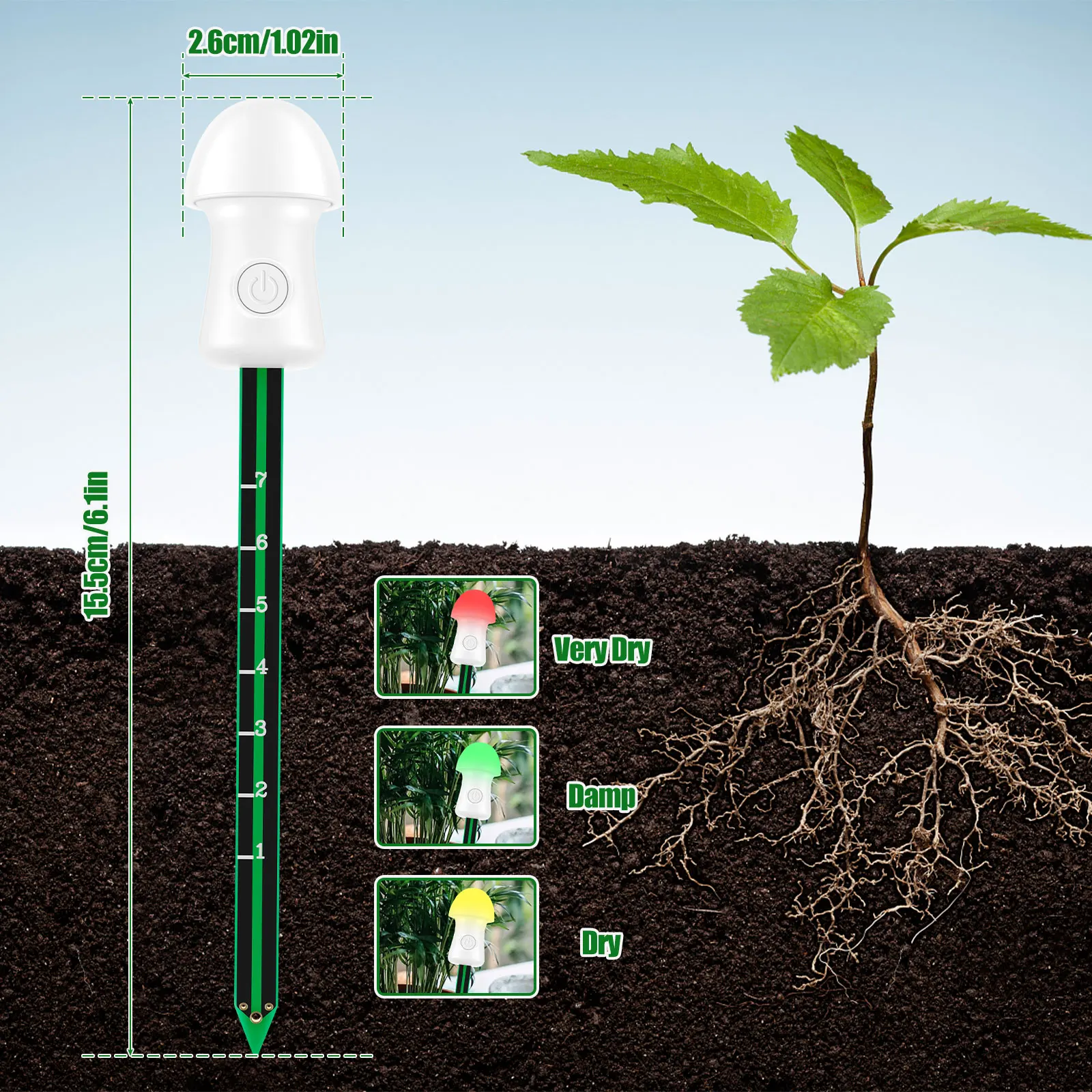 L-Soil-Moisture-Meter-Accurate-Plant-Water-Monitor-Mushroom-Shape-Hygrometer-Sensor-Portable-Garden-Agriculture-Moisture.jpg L Talaj Nedvességmérője Pontos Növényi Vízmonitor Gombás Alak Higrométer Érzékelő Hordozható Kerti Mezőgazdaság Nedvesség Tesztelő - Image 5