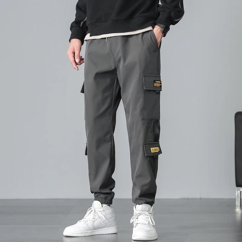 Men Cargo Pants Fashion 2024 New Trousers Streetwear Hip Hop Solid Casual Pockets Track Pants Streetwear Men Mens Pants
