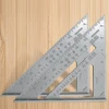 7 Inch Imperial Triangle Ruler 90 Degree Thickened Angle Ruler Aluminum Woodworking Measuring Straight Angle Ruler Silver 6