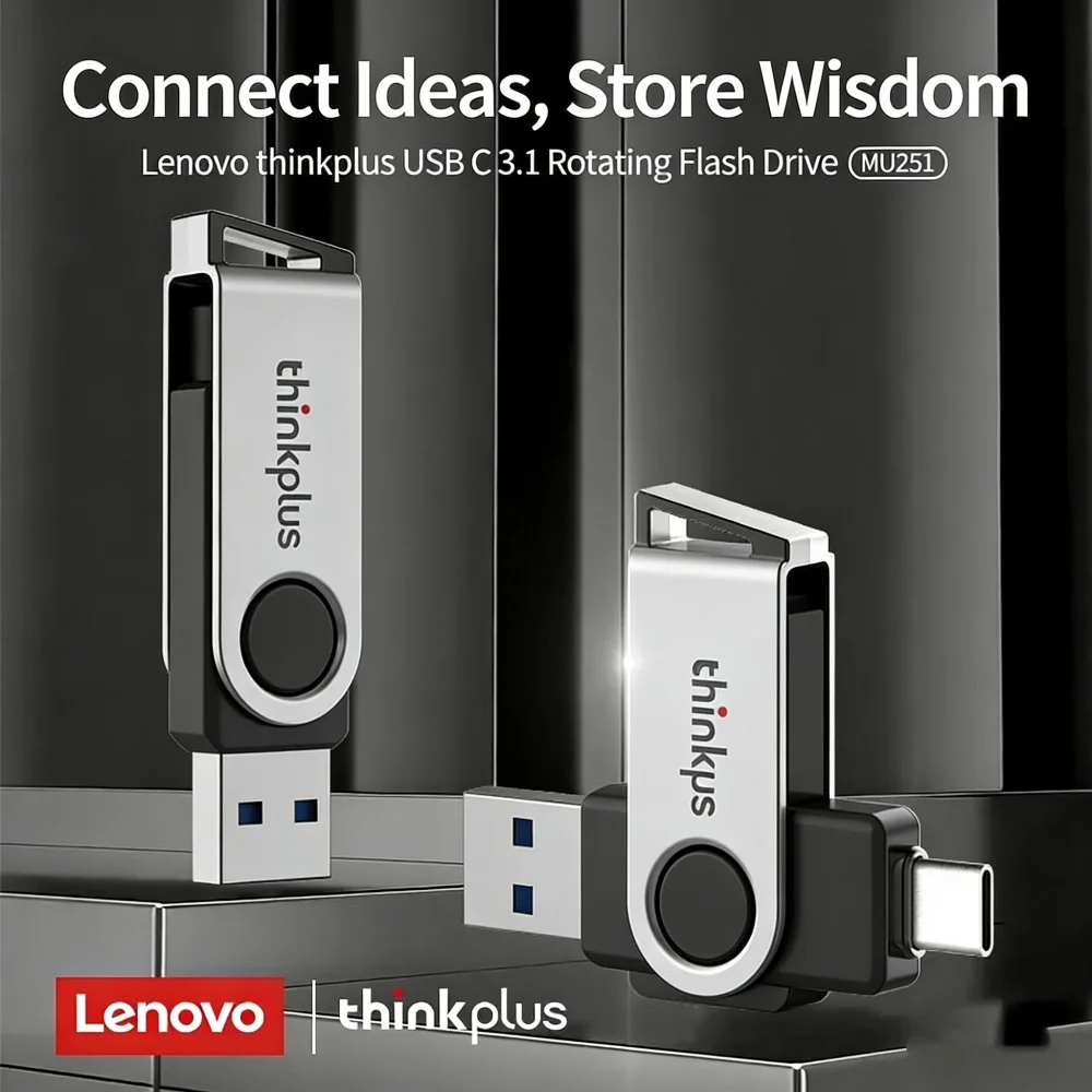 Chiavetta USB 3.0 Lenovo 2TB - Metallo, Mini, Alta Velocità In Lettura 500MB/s