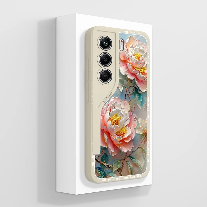 Elegant Floral Silicone Protective Phone Case - Anti-Fall Smooth Cover