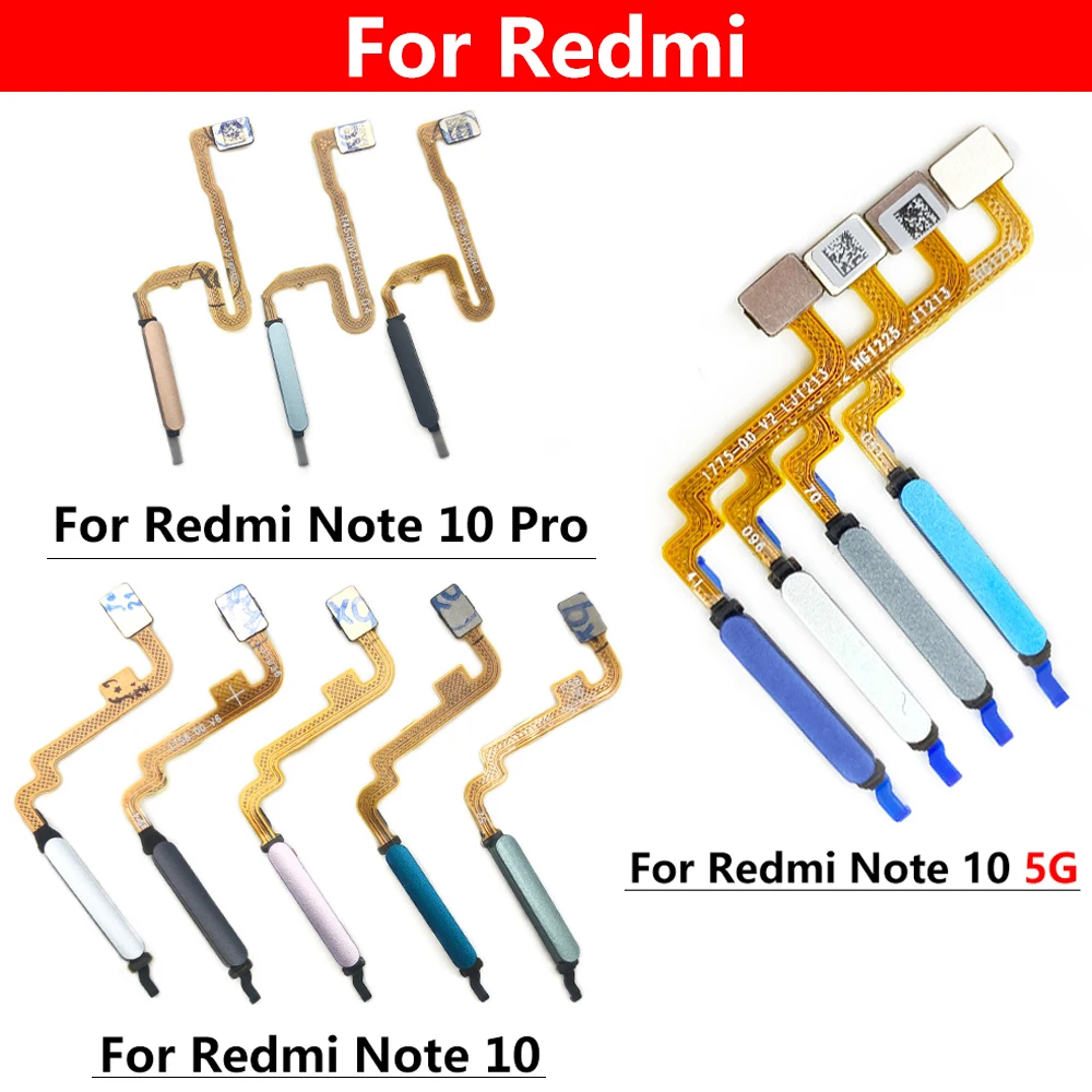 For Xiaomi Redmi Note 10 Pro Home Button FingerPrint Touch ID Sensor Flex Cable Ribbon Replacement Parts 5G | Мобильные телефоны и