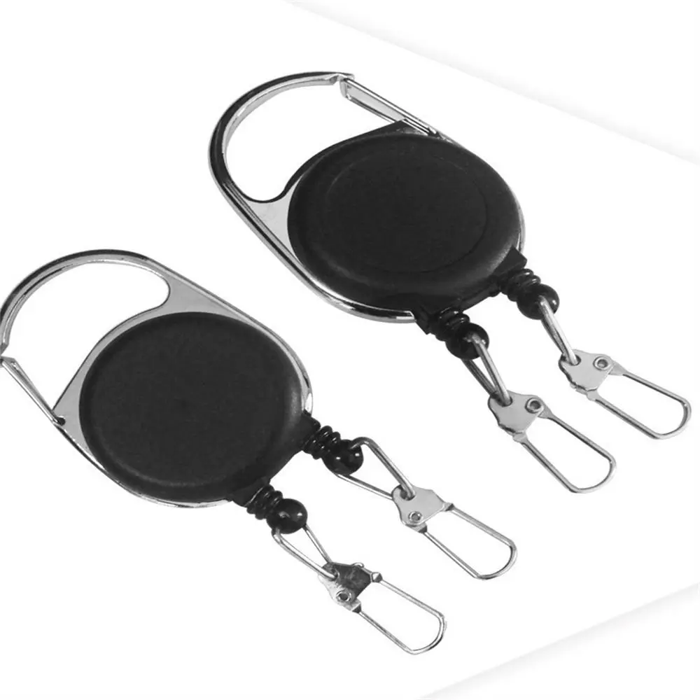 Creative Double Headed Retractable Keychain Badge Reel 60CM ID Card Holder