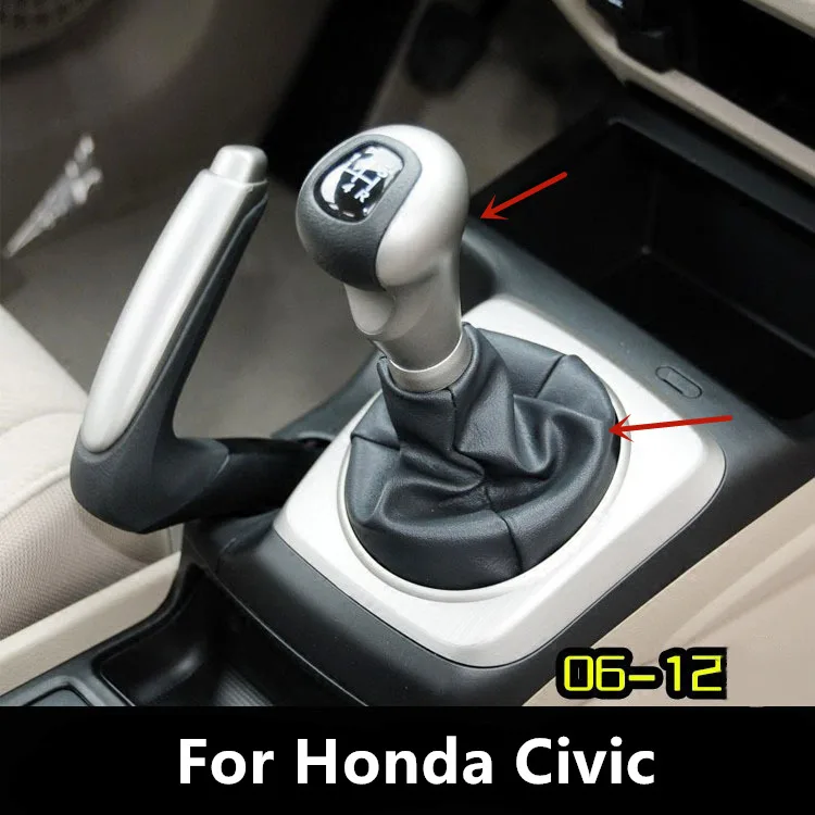 Car Gear Shift Knob for Honda Civic DX EX LX Model 2006-2011 Car 5 6 Speed MT Gear Shift Knob Boot Cover Accessories