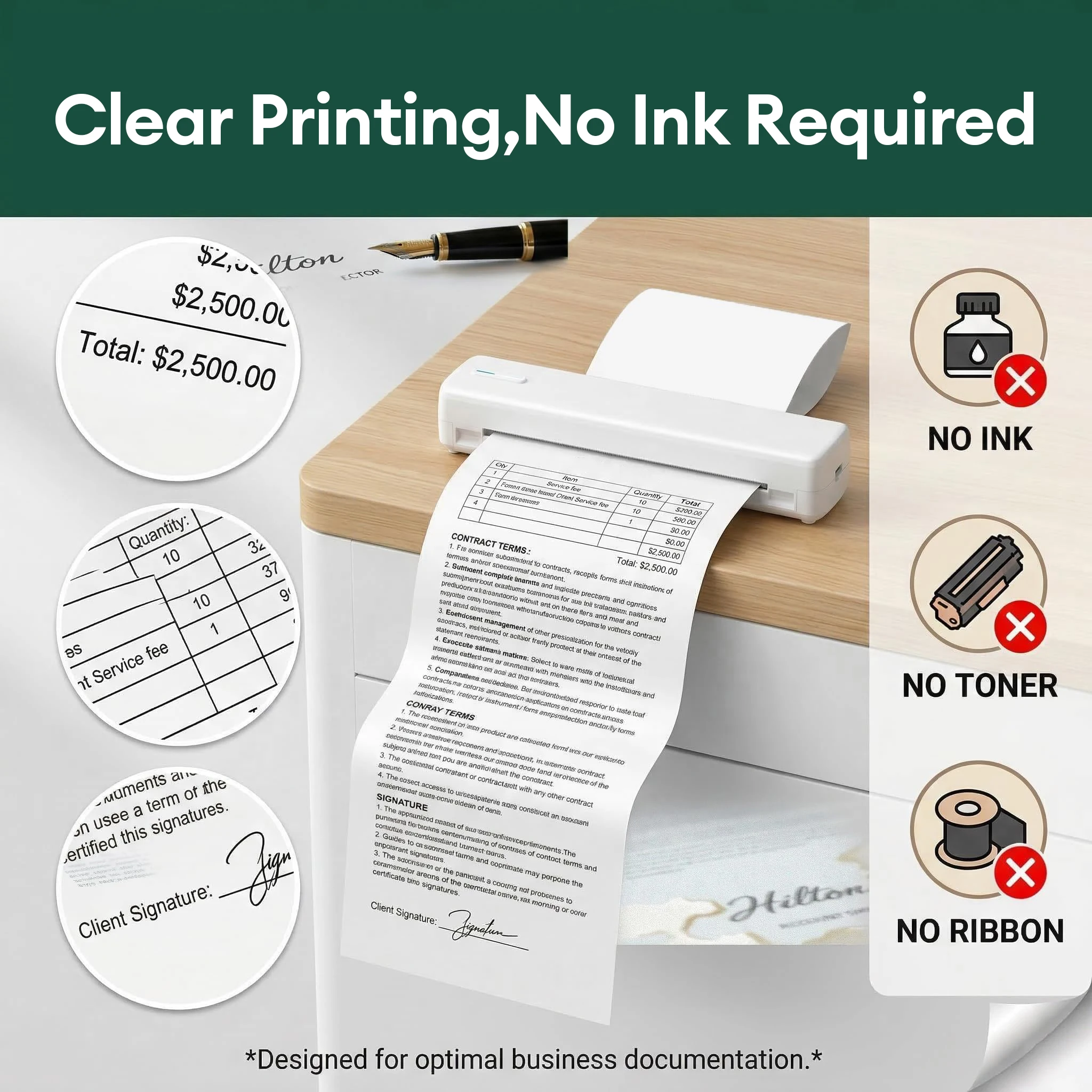 20/100/200 시트 A4 감열지 210mm 접이식 용지 A4 휴대용 감열 프린터용 사진 PDF용 다목적 인쇄 용지