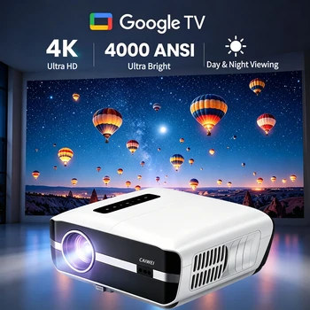 Nuovo Proiettore 4K con Autofocus, Proiettore per Uso Diurno, Wi-Fi 2.4+5G, Bluetooth, HDMI, TOF, Antipolvere, Proiettore per Film e Video, Google TV 2026