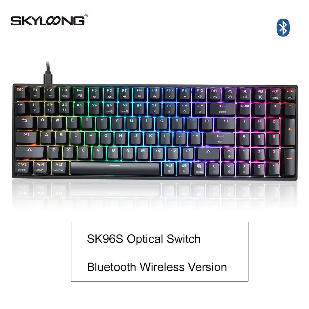 Skyloong 96 Keys Mechanical Keyboard USB Type C Bluetooth Wireless SK96 GK96 Dual Connection ABS OEM Mini RGB Gaming Accessories computer keyboard computer peripheral Keyboards