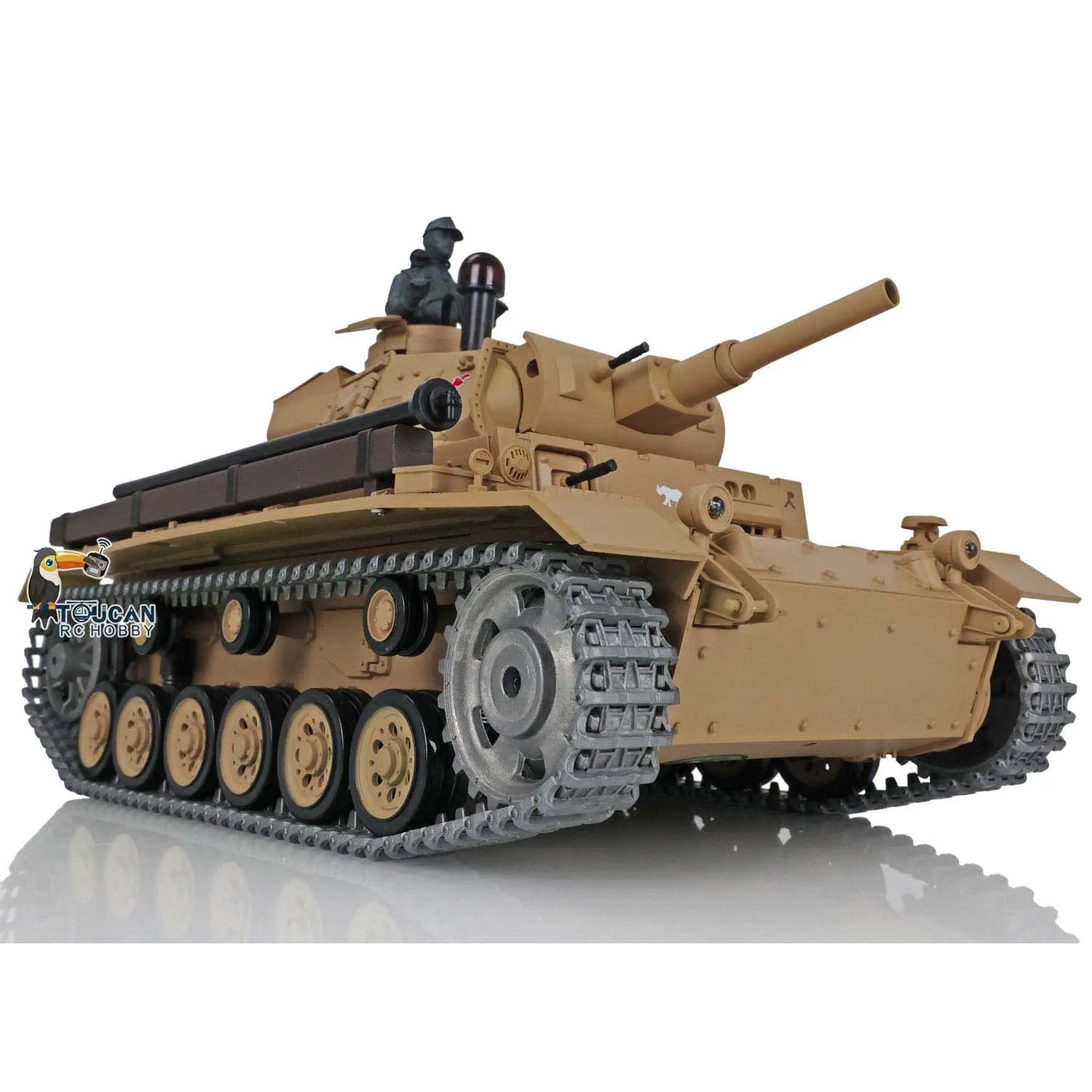 HENG LONG 1/16 스케일 Tk-7.0 업그레이드 FPV 카메라 장착 Panzer III H RC 탱크 3849 360 °   터렛 옐로우 리모컨 장난감 소년용 TH17368